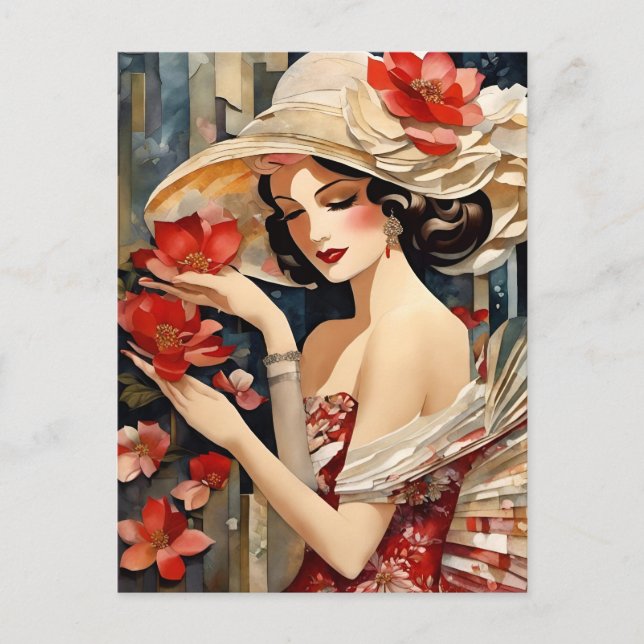 Woman With a Fancy Hat Postcard (Front)