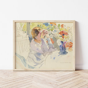 Woman with a Flower Bouquet Philipp Franck Poster