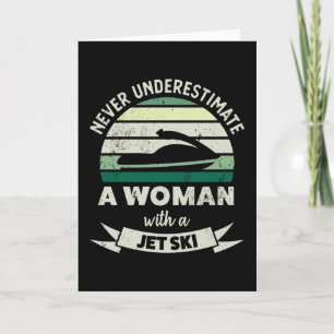 Woman with a Jet Ski Funny Boating Gifts Mom Card