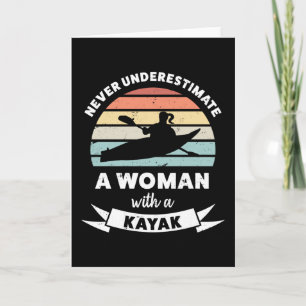 Woman with a Kayak Funny Gift Wife Mom Card