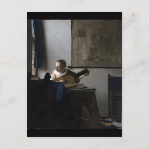 Woman with a Lute by Johannes Vermeer Postcard