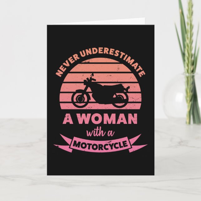 Woman with a Motorcycle Funny Gifts Wife Card (Front)