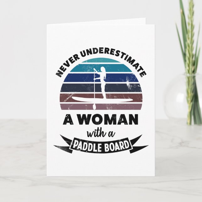 Woman with a Paddle Board Funny Gift Mom Card (Front)