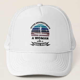 Woman with a Paddle Board Funny Gift Mom Trucker Hat
