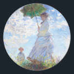 Woman with a Parasol by Claude Monet Classic Round Sticker<br><div class="desc">Woman with a Parasol
by Claude Monet</div>