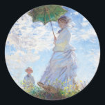 Woman with a Parasol by Claude Monet Classic Round Sticker<br><div class="desc">Woman with a Parasol
by Claude Monet</div>