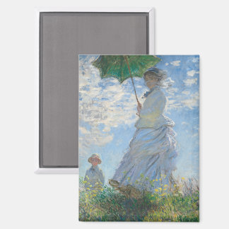 Woman with a Parasol by Claude Monet Magnet