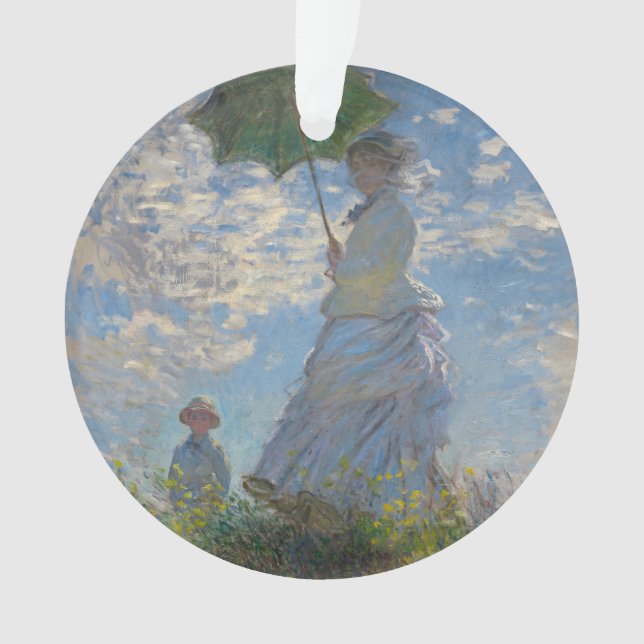 Woman with a Parasol by Claude Monet Ornament (Front)