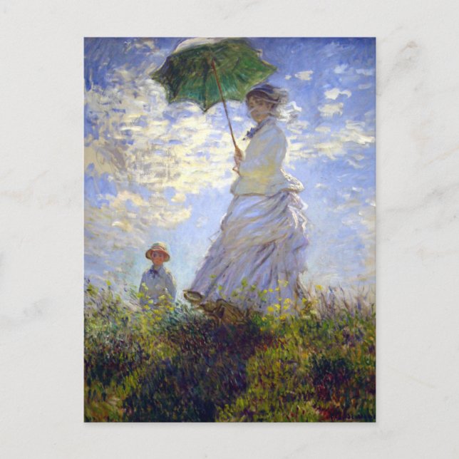 Woman with a Parasol by Claude Monet Postcard (Front)