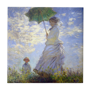 Woman with a Parasol by Claude Monet Tile