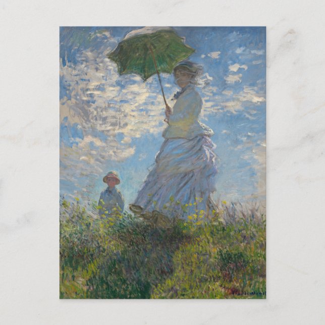 Woman with a Parasol by Monet Postcard (Front)