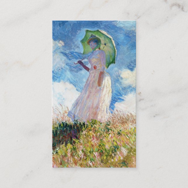 Woman with a Parasol Claude Monet art Business Card (Front)