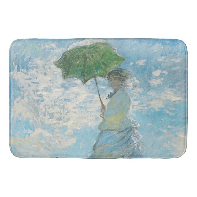Woman with a Parasol  Claude Monet    Bath Mat (Front)