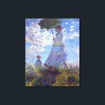 Woman with a Parasol Claude Monet Fine Art Canvas Print<br><div class="desc">Woman with a Parasol, or Madam Monet and Her Son, are the two titles used for this popular classic Impressionism painting by French artist, Claude Monet, c. 1875. It is an Impressionist style everyday family scene portrait of Claude Monet's wife, Camille and their son, out for a stroll on a...</div>