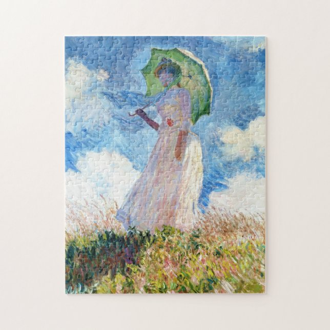Woman with a Parasol Claude Monet lady vibrant art Jigsaw Puzzle (Vertical)