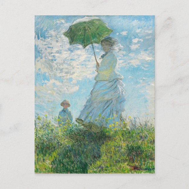 Woman with a Parasol  Claude Monet  Postcard (Front)