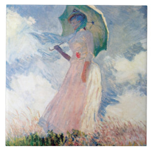 Woman with a Parasol, Claude Monet Tile