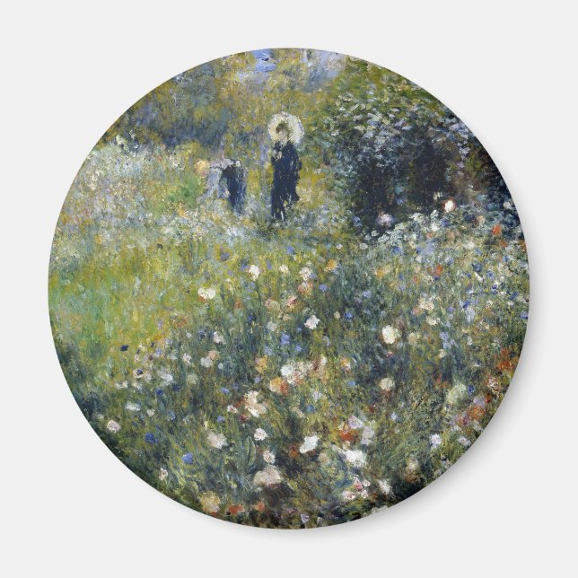 Woman with a Parasol in a Garden by Auguste Renoir Magnet (Front)