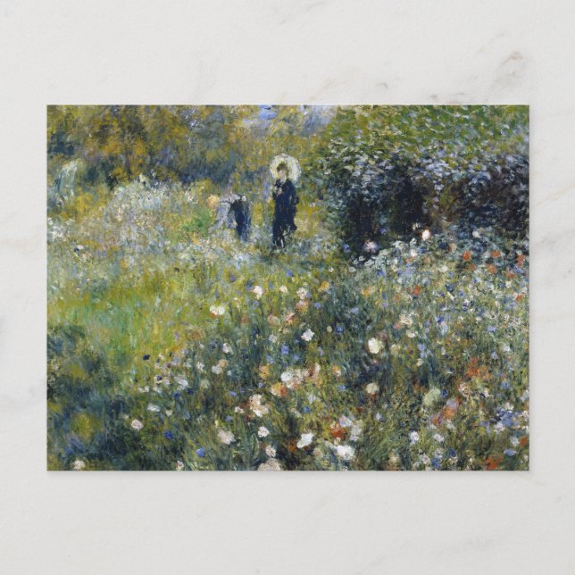 Woman with a Parasol in a Garden by Auguste Renoir Postcard (Front)