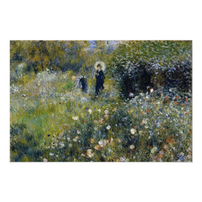 Woman with a Parasol in a Garden by Auguste Renoir Poster (Front)