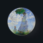 Woman with a Parasol, Madame Monet and Her Son 1 Inch Round Button<br><div class="desc">Woman with a Parasol,  Madame Monet and Her Son by Claude Monet Vintage Fine Art</div>