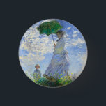 Woman with a Parasol, Madame Monet and Her Son 1 Inch Round Button<br><div class="desc">Woman with a Parasol,  Madame Monet and Her Son by Claude Monet Vintage Fine Art</div>