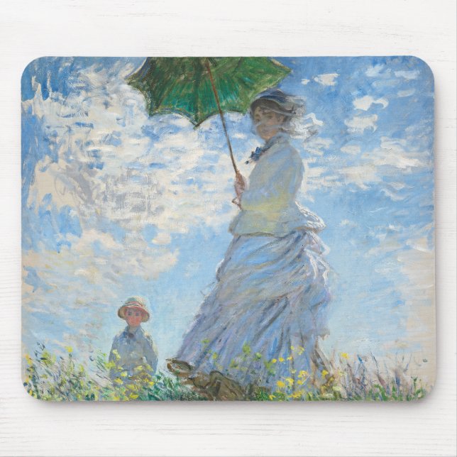 Woman with a Parasol, Madame Monet and Her Son Mouse Pad (Front)