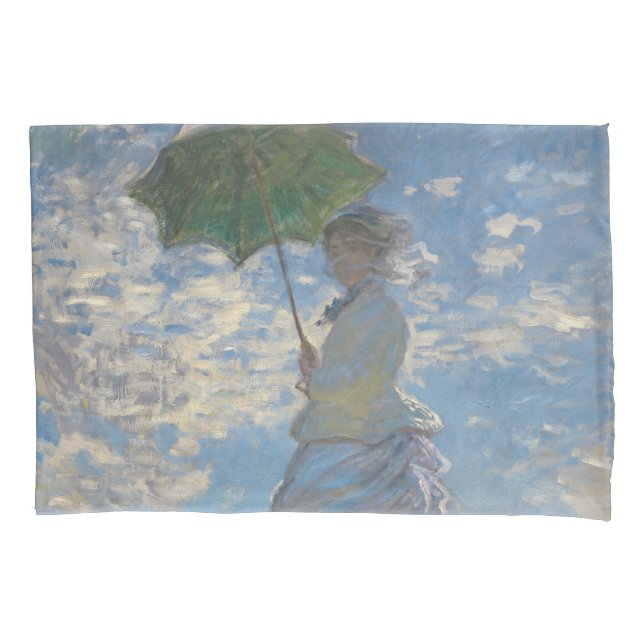 Woman with a Parasol - Madame Monet and Her Son Pillowcase (Front)