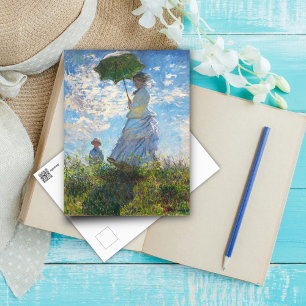 Woman with a Parasol - Madame Monet, Fine Art Postcard