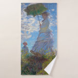 Woman with a Parasol, Monet Bath Towel<br><div class="desc">Oscar-Claude Monet (14 November 1840 – 5 December 1926) was a French painter, a founder of French Impressionist painting and the most consistent and prolific practitioner of the movement's philosophy of expressing one's perceptions before nature, especially as applied to plein air landscape painting. The term ""Impressionism"" is derived from the...</div>