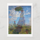 Woman with a Parasol, Monet Postcard<br><div class="desc">Oscar-Claude Monet (14 November 1840 – 5 December 1926) was a French painter, a founder of French Impressionist painting and the most consistent and prolific practitioner of the movement's philosophy of expressing one's perceptions before nature, especially as applied to plein air landscape painting. The term ""Impressionism"" is derived from the...</div>