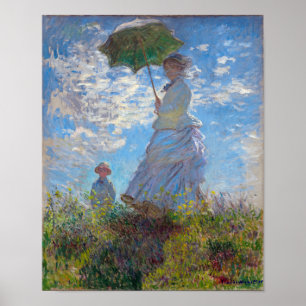 Woman with a Parasol, Monet Poster