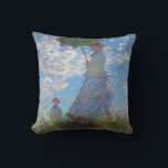 Woman with a Parasol, Monet Throw Pillow<br><div class="desc">Oscar-Claude Monet (14 November 1840 – 5 December 1926) was a French painter, a founder of French Impressionist painting and the most consistent and prolific practitioner of the movement's philosophy of expressing one's perceptions before nature, especially as applied to plein air landscape painting. The term ""Impressionism"" is derived from the...</div>