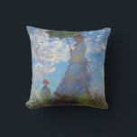 Woman with a Parasol, Monet Throw Pillow<br><div class="desc">Oscar-Claude Monet (14 November 1840 – 5 December 1926) was a French painter, a founder of French Impressionist painting and the most consistent and prolific practitioner of the movement's philosophy of expressing one's perceptions before nature, especially as applied to plein air landscape painting. The term ""Impressionism"" is derived from the...</div>