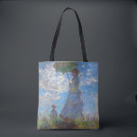Woman with a Parasol, Monet Tote Bag<br><div class="desc">Oscar-Claude Monet (14 November 1840 – 5 December 1926) was a French painter, a founder of French Impressionist painting and the most consistent and prolific practitioner of the movement's philosophy of expressing one's perceptions before nature, especially as applied to plein air landscape painting. The term ""Impressionism"" is derived from the...</div>