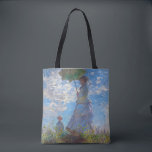 Woman with a Parasol, Monet Tote Bag<br><div class="desc">Oscar-Claude Monet (14 November 1840 – 5 December 1926) was a French painter, a founder of French Impressionist painting and the most consistent and prolific practitioner of the movement's philosophy of expressing one's perceptions before nature, especially as applied to plein air landscape painting. The term ""Impressionism"" is derived from the...</div>