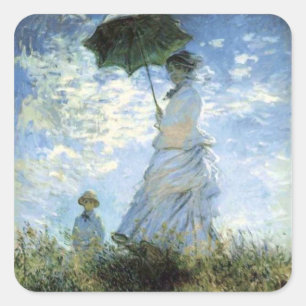 Woman with a Parasol Square Sticker