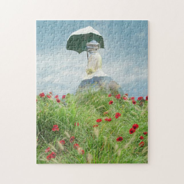 Woman With a Parasol tradition of Claude Monet Jigsaw Puzzle (Vertical)