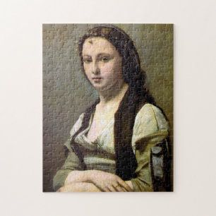 Woman with a Pearl, Camille Corot, 1868-1870 Jigsaw Puzzle