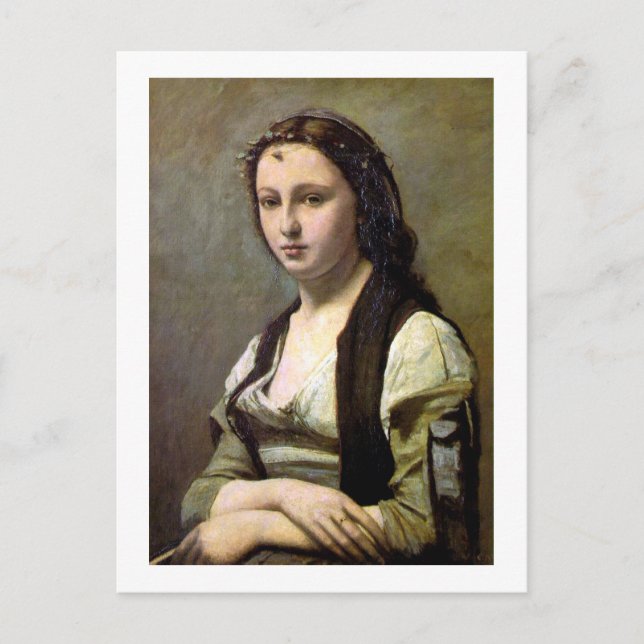Woman with a Pearl, Camille Corot, 1868-1870 Postcard (Front)