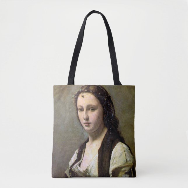 Woman with a Pearl, Camille Corot, 1868-1870 Tote Bag (Front)