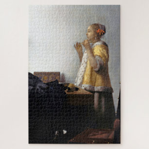 Woman with a Pearl Necklace, Johannes Vermeer Jigsaw Puzzle