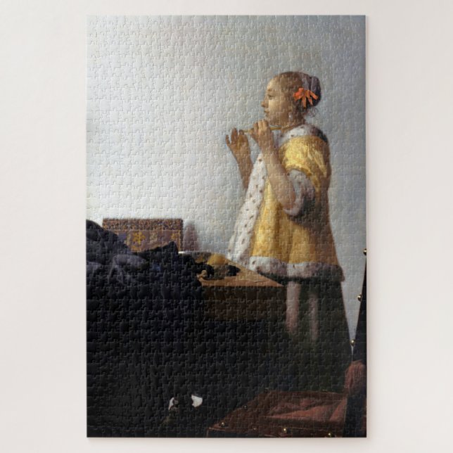 Woman with a Pearl Necklace, Johannes Vermeer Jigsaw Puzzle (Vertical)