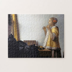 Woman with a Pearl Necklace, Johannes Vermeer Jigsaw Puzzle