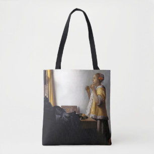 Woman with a Pearl Necklace, Johannes Vermeer Tote Bag