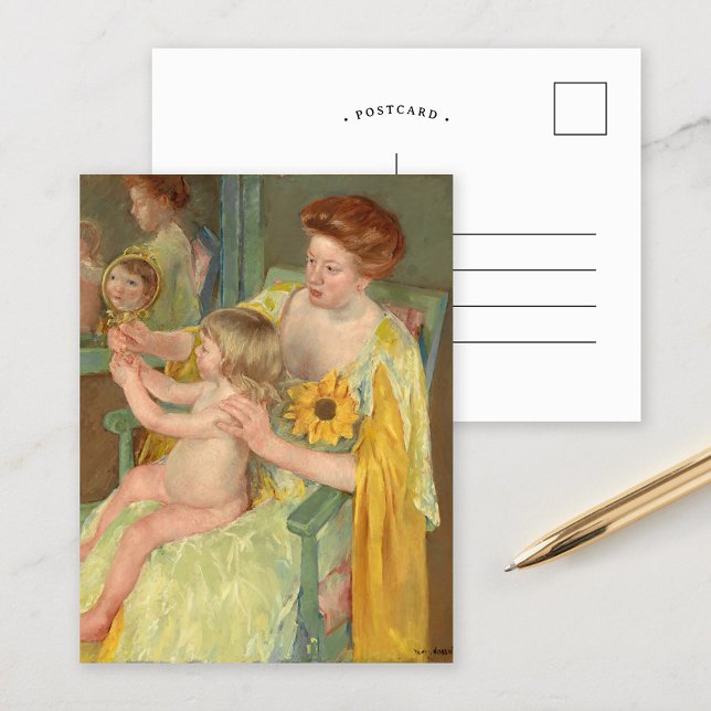 Woman with a Sunflower | Mary Cassatt Postcard (Creator Uploaded)