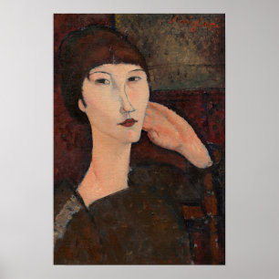 Woman with Bangs hair by Amedeo Modigliani Poster