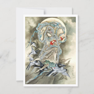 Woman with Birds (1890) Toshio Aoki Postcard