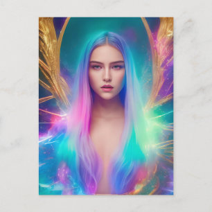 Woman With Blue and Purple Hair Postcard