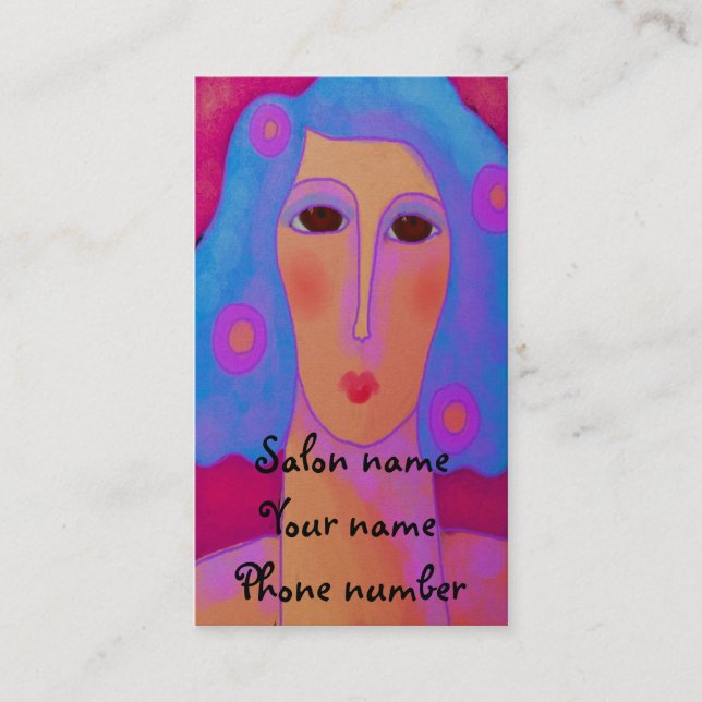 Woman with Blue Hair Appointment Card (Front)